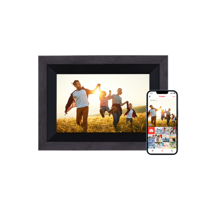 Smarter Bilderrahmen | 10" Diagonale | Wifi | App Steuerung | Holzrahmen | Modell 105