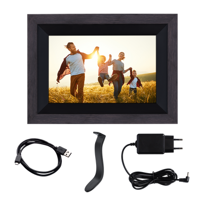 Smarter Bilderrahmen | 10" Diagonale | Wifi | App Steuerung | Holzrahmen | Modell 105